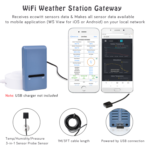 Ecowitt GW1001 - Stazione Meteo completa WiFi